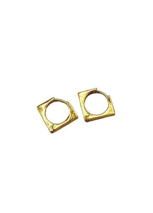 Gold Hoop Earrings | Edgy Hoops | Square Gold Earrings | Minimalist Square Hoop | Small Gold Hoops