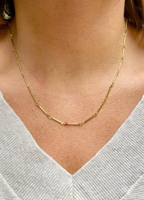 Delicate Gold Bar Link Chain