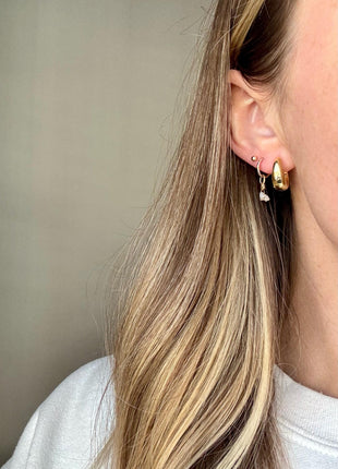 Gold Hoop Earrings | Thick Gold Hoops | Gold Tapered Hoop