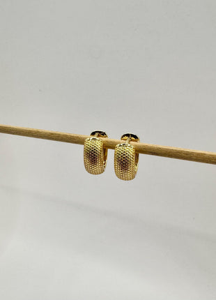 Textured Hoop Earrings | Gold Earrings | Thick Hoops