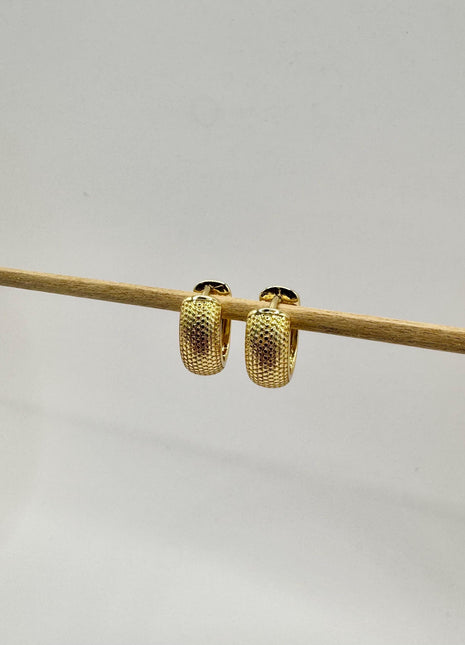 Textured Hoop Earrings | Gold Earrings | Thick Hoops