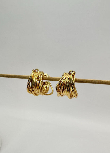 Chunky Hoop Earrings | Gold Statement Earrings | Gold Hoops