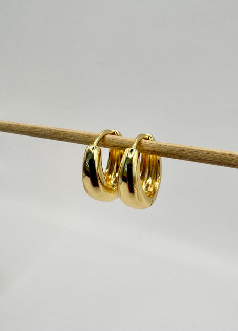 Gold Hoop Earrings | Thick Gold Hoops | Gold Tapered Hoop